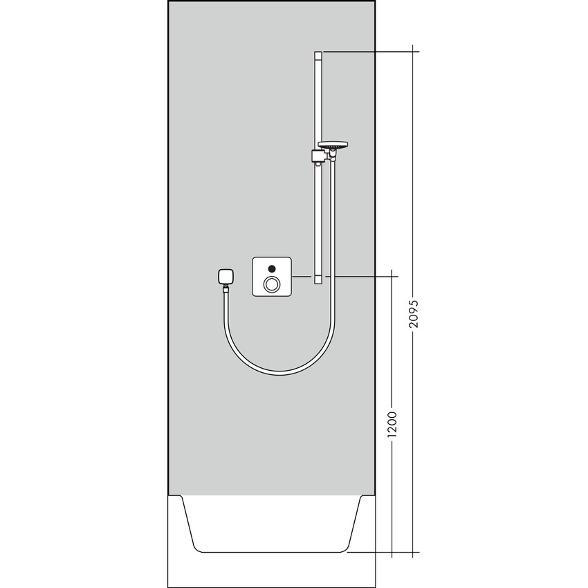Immagine di Axor CITTERIO E set doccia 0.90 m, con doccetta 120, da 3 getti, finitura cromo 36735000