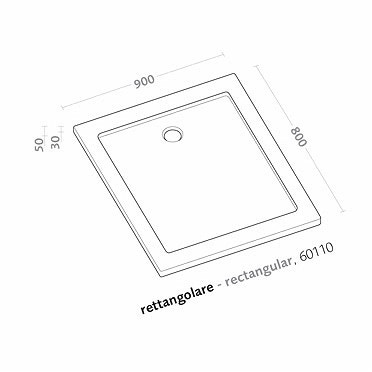 Immagine di Pozzi Ginori Ground piatto doccia rettangolare 90x80, bianco 60110000