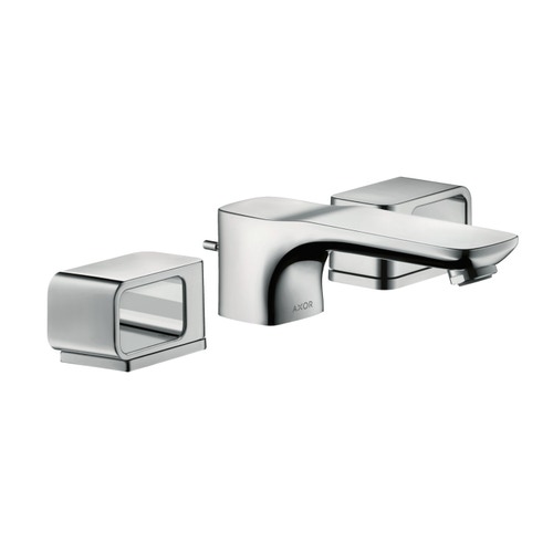Immagine di Axor URQUIOLA rubinetteria 3 fori lavabo 50, con set di scarico pop-up e piastrine, finitura cromo 11041000
