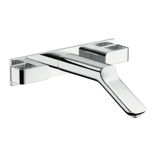 Immagine di Axor URQUIOLA rubinetteria 3 fori lavabo, ad incasso a parete, con bocca d'erogazione 22,8 cm, finitura cromo 11043000