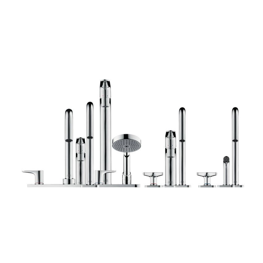 Immagine di Axor CITTERIO M set rubinetteria con miscelatore lavabo con scarico e miscelatore bidet con scarico, finitura cromo SETCITM001