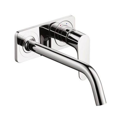 Immagine di Axor CITTERIO M miscelatore monocomando, ad incasso a parete, con bocca d'erogazione 22,7 cm e piastrina, finitura cromo 34115000