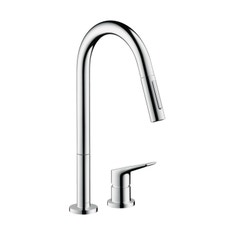 Immagine di Axor CITTERIO M rubinetteria cucina 2 fori 220, con doccetta estraibile, finitura cromo 34822000