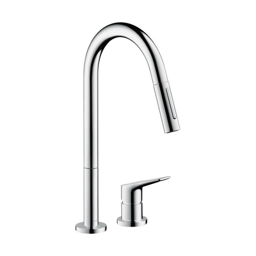 Immagine di Axor CITTERIO M rubinetteria cucina 2 fori 220, con doccetta estraibile, finitura cromo 34822000