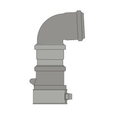 Immagine di Ariston Kit scarico fumi Ø60 con partenza verticale, completo di curva Ø60 a 87° e doppia valvola clapet 3319445