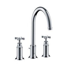 Immagine di Axor MONTREUX rubinetteria 3 fori lavabo 180, con maniglie a croce e set di scarico pop-up, finitura cromo 16513000