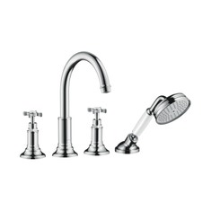 Immagine di Axor MONTREUX rubinetteria 4 fori bordo vasca, con maniglie a croce, finitura cromo 16546000