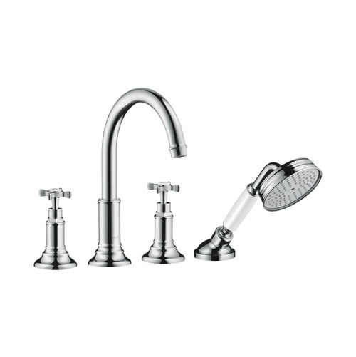 Immagine di Axor MONTREUX rubinetteria 4 fori bordo vasca, con maniglie a croce, finitura cromo 16546000