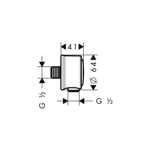 Immagine di Axor MONTREUX uscita a muro con valvola antiriflusso, finitura cromo 16884000