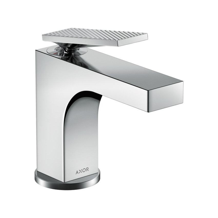 Immagine di Axor CITTERIO miscelatore monocomando lavabo 90, con maniglia a leva, salterello e taglio romboidale, finitura cromo 39001000
