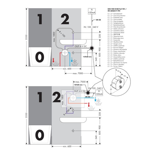 Immagine di Axor CITTERIO miscelatore elettronico lavabo, ad incasso a parete, con bocca di erogazione 16 cm, finitura cromo 39117000