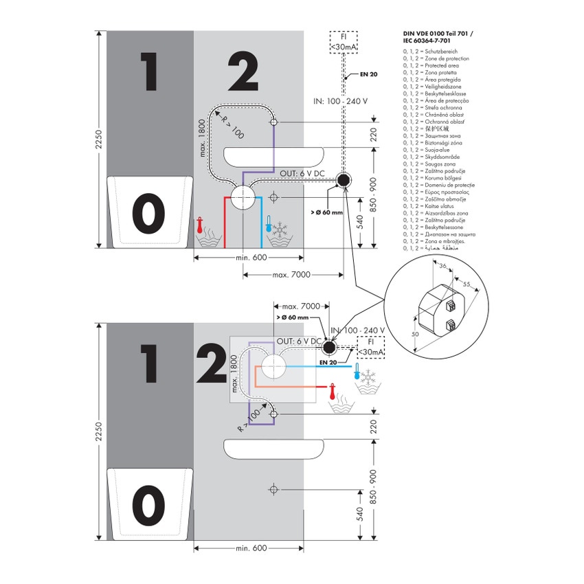 Immagine di Axor CITTERIO miscelatore elettronico lavabo, ad incasso a parete, con bocca di erogazione 16 cm, finitura cromo 39117000