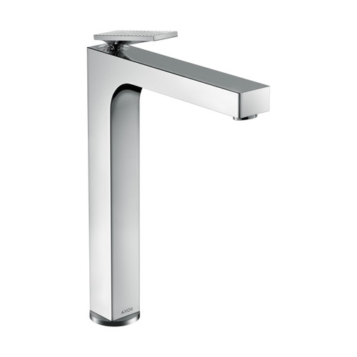 Immagine di Axor CITTERIO miscelatore monocomando lavabo 280 catino, con maniglia a leva, set di scarico e taglio romboidale, finitura cromo 39151000