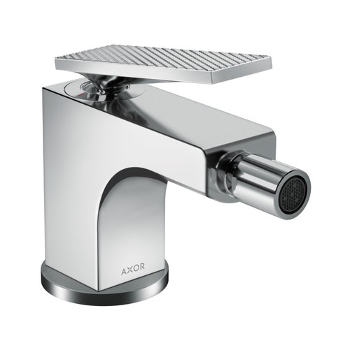 Immagine di Axor CITTERIO miscelatore monocomando bidet, con maniglia a leva, salterello e taglio romboidale, finitura cromo 39201000