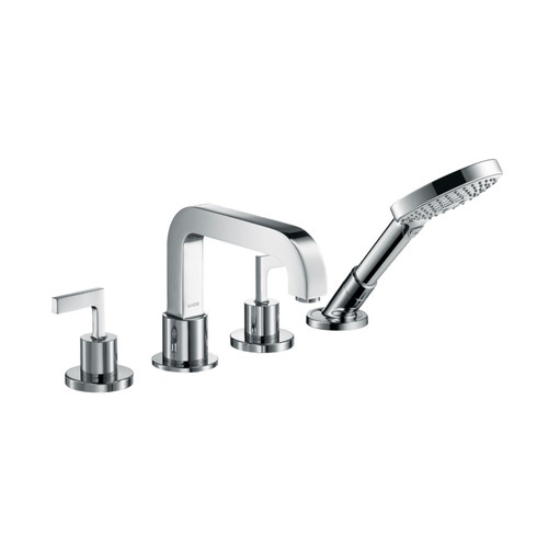 Immagine di Axor CITTERIO rubinetteria 4 fori, per bordo vasca, con maniglie a leva, senza piastre, finitura cromo 39446000