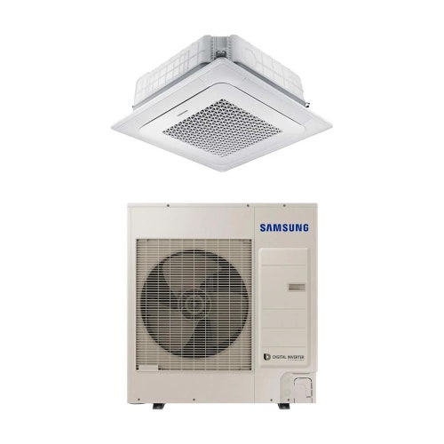 Immagine di Samsung CASSETTA 4 VIE WINDFREE Climatizzatore a cassetta monosplit inverter | unità esterna 10 kW trifase unità interna 35000 BTU AC100RXADNG/EU+AC100RN4DKG/EU
