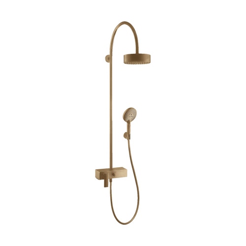 Immagine di Axor CITTERIO showerpipe con miscelatore monocomando e soffione 180, 1 jet, finitura bronzo satinato 39620140