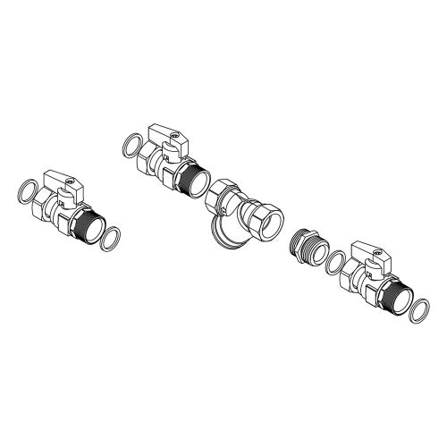 Immagine di Ariston Kit valvole e filtro composto da tre rubinetti a sfera e un filtro ad Y 3083059