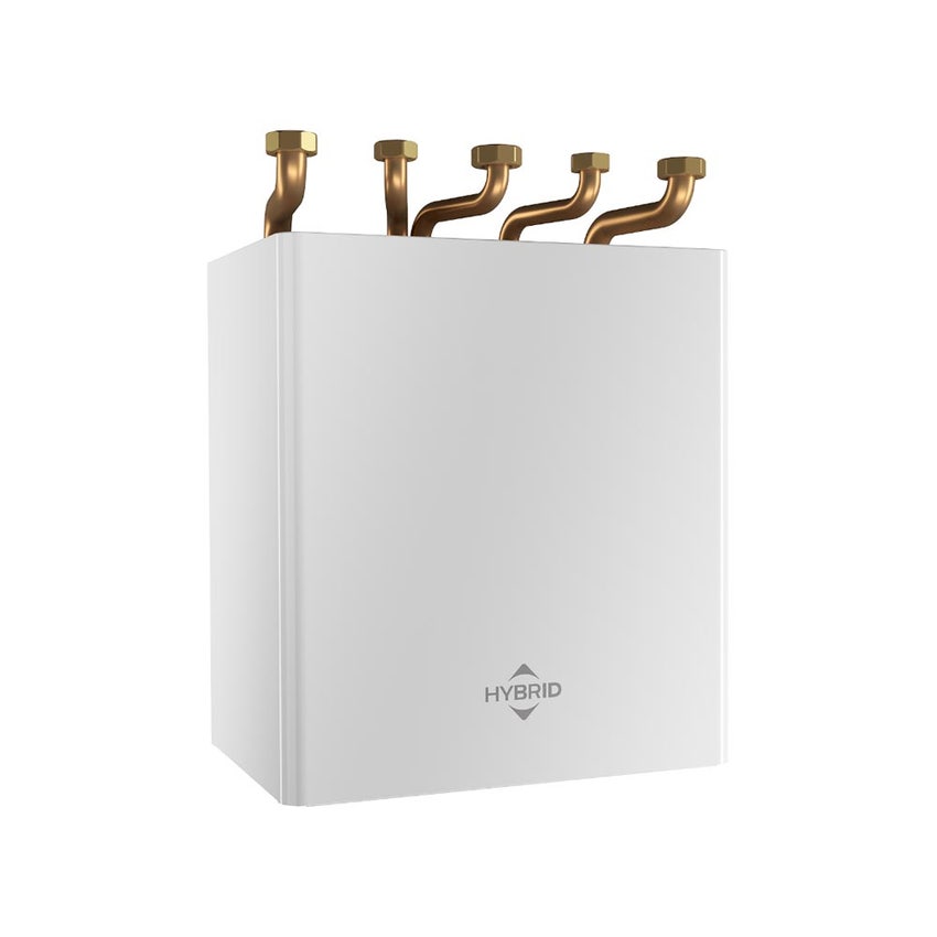 Immagine di Ariston GENUS ONE HYBRID FLEX NET 12/4 Sistema ibrido compatto composto da pompa di calore integrata con caldaia a condensazione, per riscaldamento, raffrescamento e produzione di ACS con bollitore 180 litri 3301661