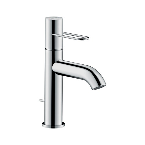 Immagine di Axor UNO miscelatore monocomando lavabo 100, con maniglia a staffa e set di scarico pop-up, finitura cromo 38023000