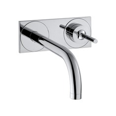 Immagine di Axor UNO miscelatore monocomando lavabo, ad incasso a parete, con bocca d'erogazione 16,5 cm e piastrine, finitura cromo 38112000