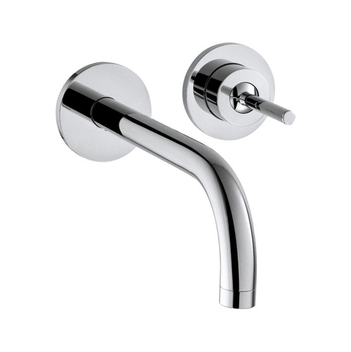 Immagine di Axor UNO miscelatore monocomando lavabo, ad incasso a parete, con bocca d'erogazione 22,5 cm e piastrine, finitura cromo 38116000