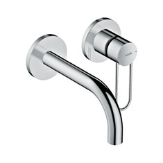 Immagine di Axor UNO miscelatore monocomando lavabo, ad incasso a parete, con maniglia a staffa e bocca d'erogazione 16,5 cm, finitura cromo 38121000