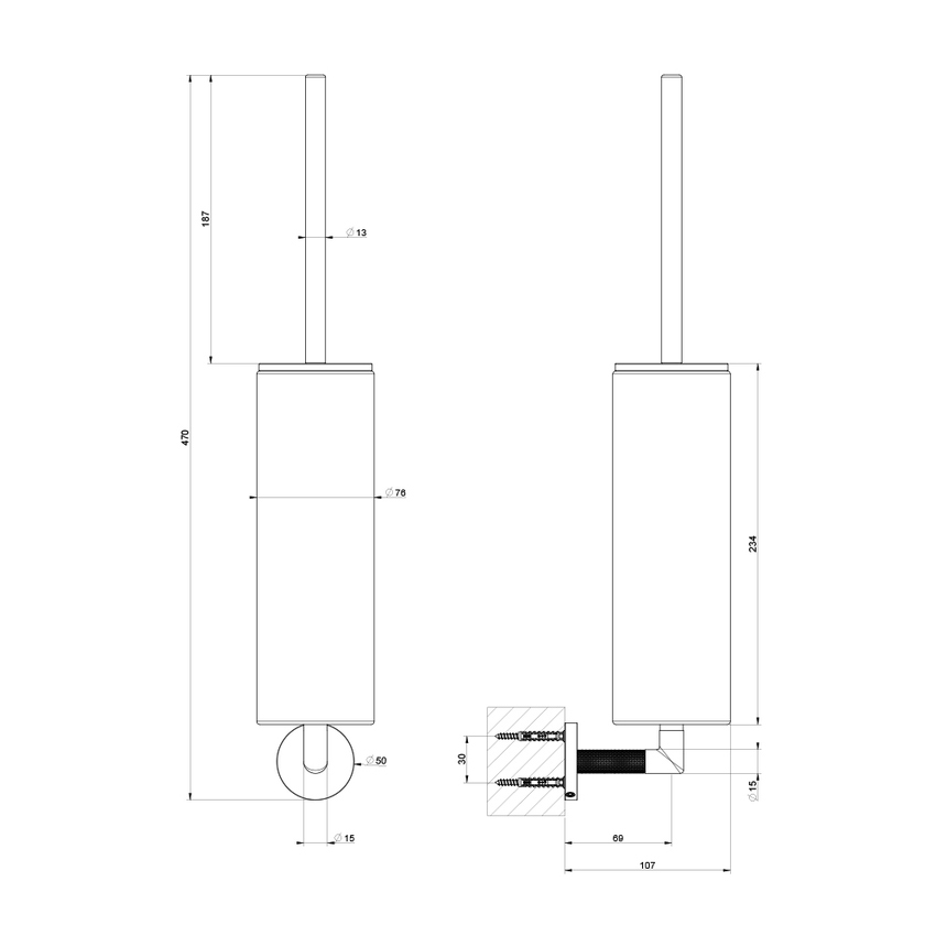 Immagine di Gessi ANELLO porta scopino a parete colore bianco, finitura copper brushed PVD 63719#708
