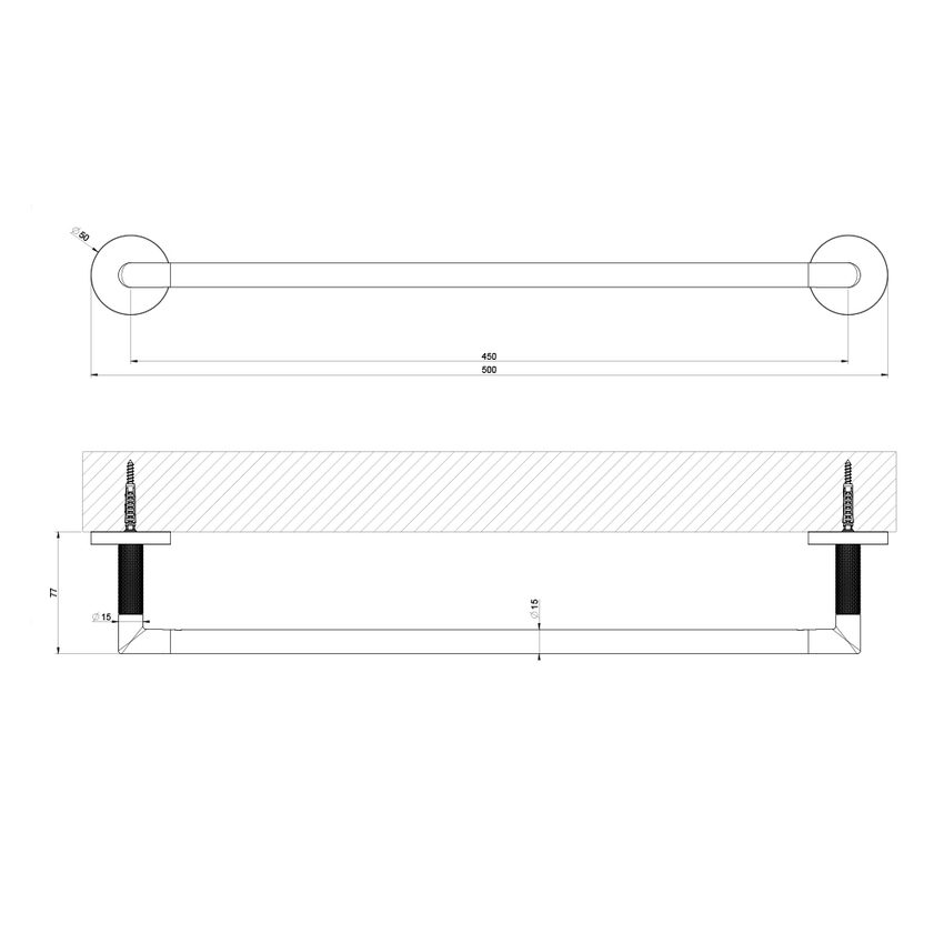 Immagine di Gessi ANELLO porta salviette a parete 45 cm, finitura copper PVD 63800#030