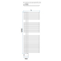 Immagine di Irsap JAZZ ELETTRICO scaldasalviette attacco sinistro 28 tubi, 2 intervalli, H.129 L.50 P.6,7 cm, con resistenza Wi-Fi, colore bianco JLM050E01IR01NNN01