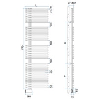 Immagine di Irsap JAZZ ELETTRICO scaldasalviette attacco sinistro 38 tubi, 3 intervalli H.177 L.50 P.6,7 cm, con resistenza Wi-Fi, colore bianco JLG050E01IR01NNN01