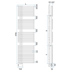 Immagine di Irsap JAZZ ELETTRICO scaldasalviette attacco sinistro 38 tubi, 3 intervalli H.177 L.50 P.6,7 cm, con resistenza Wi-Fi, colore bianco JLG050E01IR01NNN01