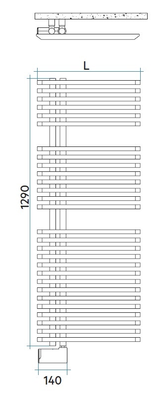 Immagine di Irsap JAZZ ELETTRICO scaldasalviette attacco sinistro 28 tubi, 2 intervalli, H.129 L.50 P.6,7 cm, con resistenza Wi-Fi, colore grigio martellato finitura ruvido JLM050E32IR01NNN