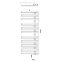 Immagine di Irsap JAZZ ELETTRICO scaldasalviette attacco destro 28 tubi, 2 intervalli, H.129 L.50 P.6,7 cm, con resistenza Wi-Fi, colore bianco JRM050E01IR01NNN01