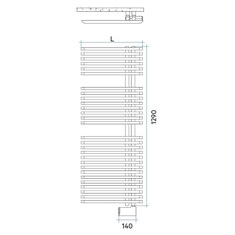 Immagine di Irsap JAZZ ELETTRICO scaldasalviette attacco destro 28 tubi, 2 intervalli, H.129 L.50 P.6,7 cm, con resistenza Wi-Fi, colore bianco JRM050E01IR01NNN01