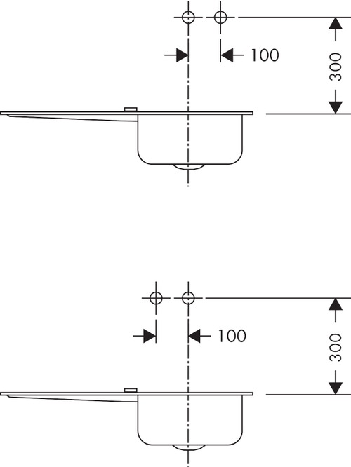 Immagine di Axor UNO miscelatore monocomando cucina, ad incasso a parete, finitura cromo 38815000