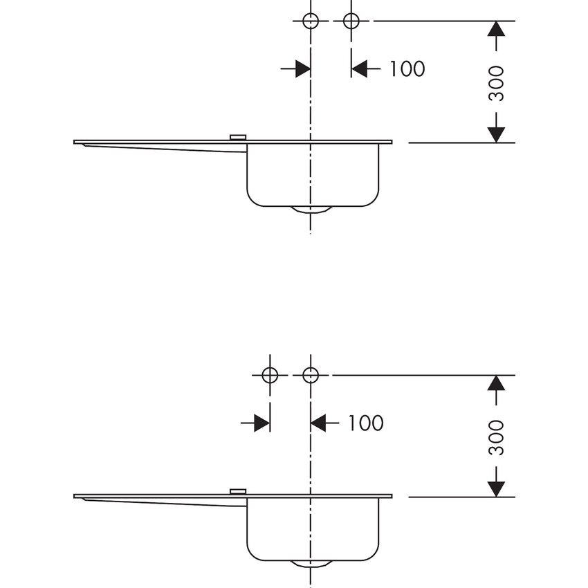 Immagine di Axor UNO miscelatore monocomando cucina, ad incasso a parete, finitura cromo 38815000
