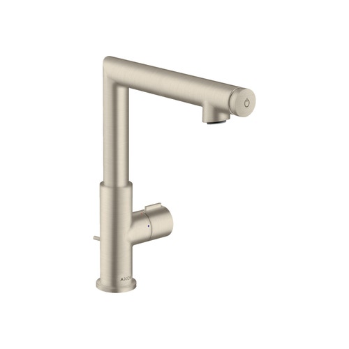 Immagine di Axor UNO miscelatore lavabo Select 220, con set di scarico pop-up, finitura nichel spazzolato 45016820