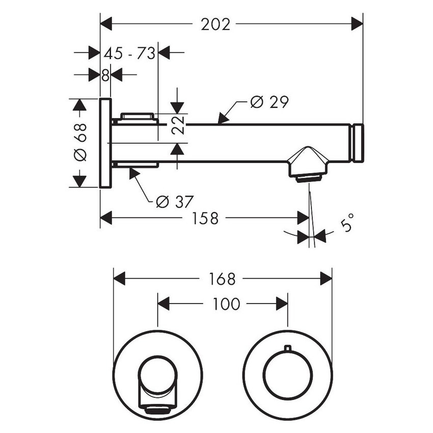 Immagine di Axor UNO miscelatore lavabo select ad incasso a muro da 158 mm, finitura nichel spazzolato 45112820