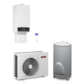 Immagine di Ariston GENUS ONE HYBRID FLEX NET 12/4 Sistema ibrido compatto composto da pompa di calore integrata con caldaia a condensazione, per riscaldamento, raffrescamento e produzione di ACS con bollitore 180 litri 3301661