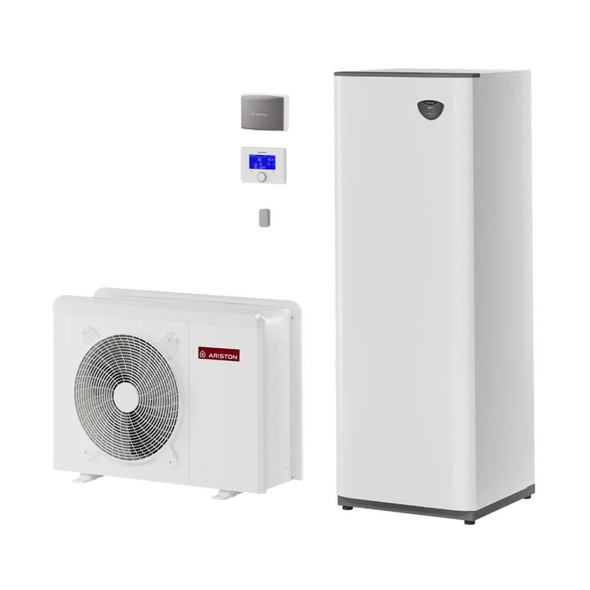 Immagine di Ariston NIMBUS COMPACT S NET 50 Pompa di calore inverter split aria/acqua per riscaldamento, raffrescamento e produzione di ACS con bollitore 180 litri integrato 3300927