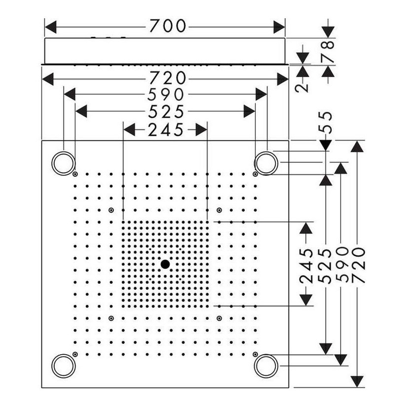 Immagine di Axor SHOWERSOLUTIONS ShowerHeaven 720/720, 3 jet, con illuminazione, finitura acciaio optic 10627800