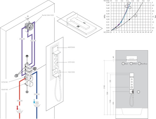 Immagine di Axor SHOWERSOLUTIONS set esterno modulo doccetta 120/120, Square, finitura cromo 10651000