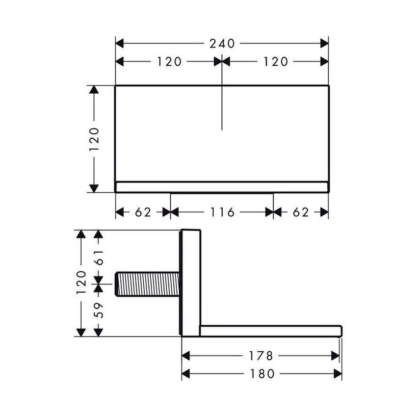 Immagine di Axor SHOWERSOLUTIONS bocca d'erogazione 240/120, ad incasso, finitura cromo 10942000
