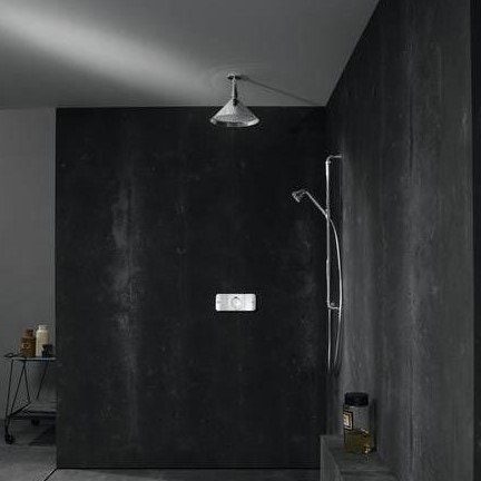 Immagine di Axor SHOWERS Front soffione doccia 240, 2 jet, con fissaggio a soffitto, finitura cromo 26022000