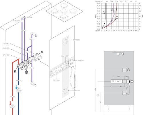 Immagine di Axor SHOWERSOLUTIONS modulo doccia 120/120, ad incasso, Square, finitura cromo 28491000