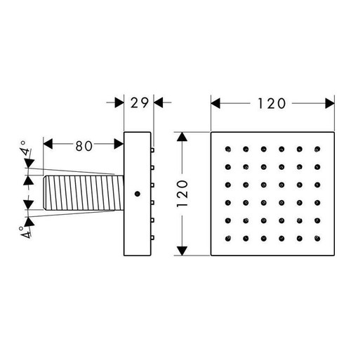 Immagine di Axor SHOWERSOLUTIONS modulo doccia 120/120, ad incasso, Square, finitura cromo 28491000
