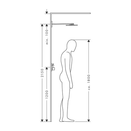 Immagine di Axor SHOWERSOLUTIONS soffione doccia 300, 1 jet, con braccio doccia, finitura cromo 35300000