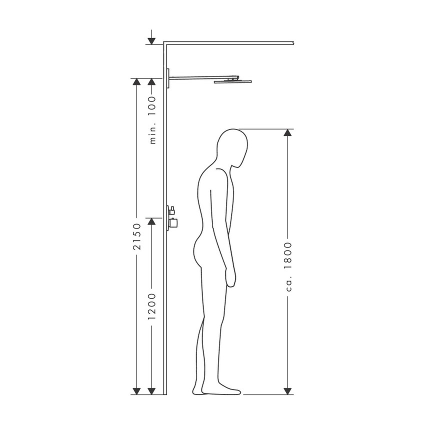 Immagine di Axor SHOWERSOLUTIONS soffione doccia 300, 1 jet, con braccio doccia, finitura cromo 35300000