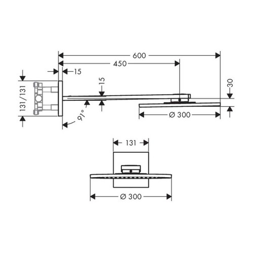 Axor 35303000 SHOWERSOLUTIONS soffione doccia 300, 2 jet, con